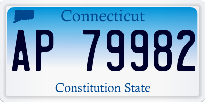 CT license plate AP79982