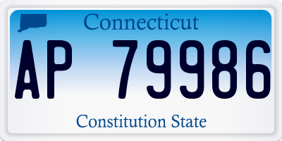 CT license plate AP79986