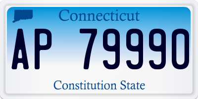 CT license plate AP79990