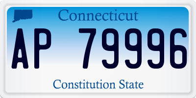 CT license plate AP79996