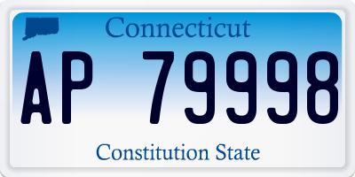 CT license plate AP79998