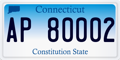 CT license plate AP80002