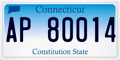 CT license plate AP80014
