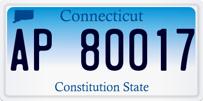 CT license plate AP80017