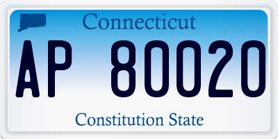 CT license plate AP80020