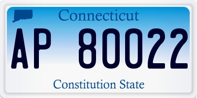 CT license plate AP80022