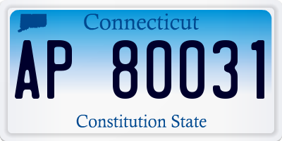 CT license plate AP80031