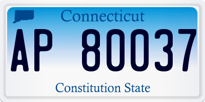 CT license plate AP80037