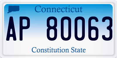 CT license plate AP80063