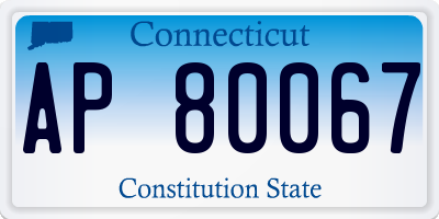 CT license plate AP80067