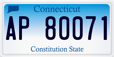 CT license plate AP80071