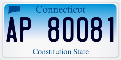 CT license plate AP80081
