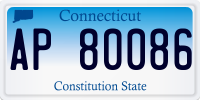 CT license plate AP80086