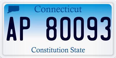 CT license plate AP80093