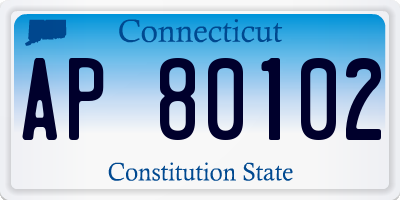CT license plate AP80102
