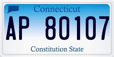 CT license plate AP80107