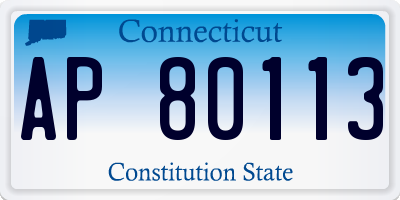 CT license plate AP80113