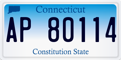 CT license plate AP80114
