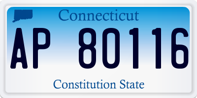 CT license plate AP80116