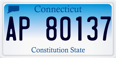 CT license plate AP80137