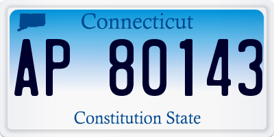 CT license plate AP80143