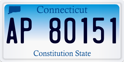 CT license plate AP80151
