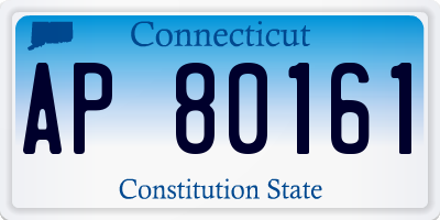 CT license plate AP80161