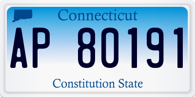 CT license plate AP80191