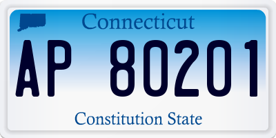 CT license plate AP80201