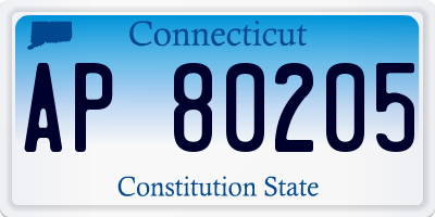 CT license plate AP80205