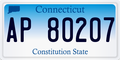 CT license plate AP80207