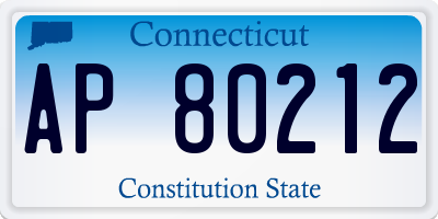 CT license plate AP80212