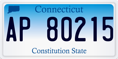 CT license plate AP80215