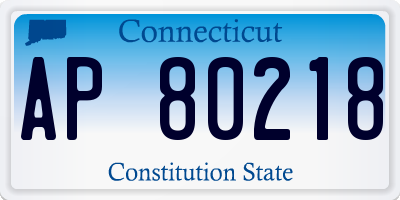 CT license plate AP80218