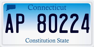 CT license plate AP80224