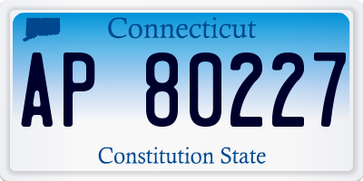CT license plate AP80227