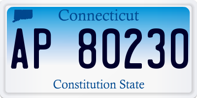 CT license plate AP80230