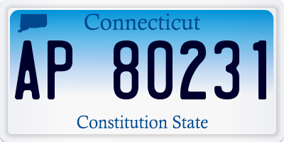 CT license plate AP80231