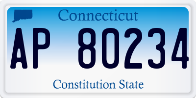 CT license plate AP80234
