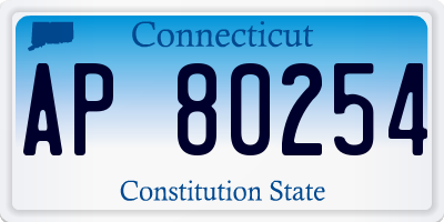 CT license plate AP80254