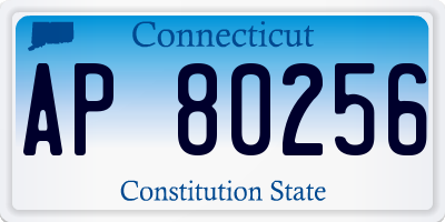 CT license plate AP80256