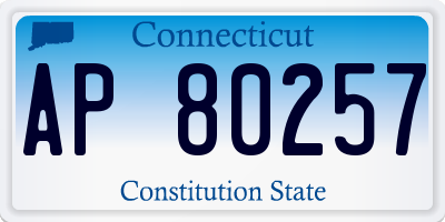 CT license plate AP80257