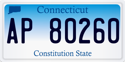 CT license plate AP80260