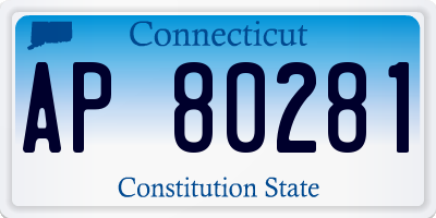 CT license plate AP80281