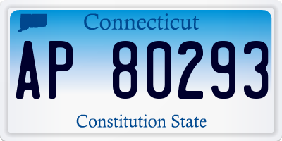 CT license plate AP80293