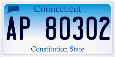 CT license plate AP80302