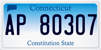 CT license plate AP80307