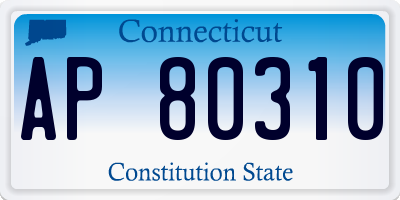 CT license plate AP80310