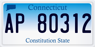 CT license plate AP80312