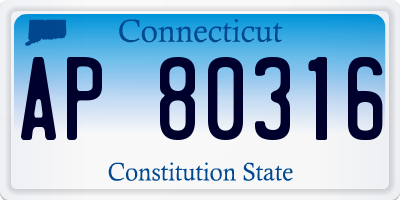 CT license plate AP80316